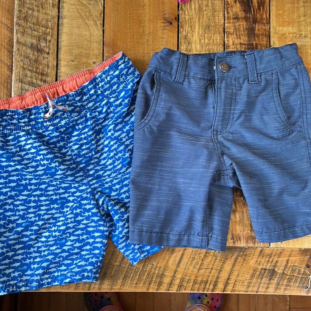 4 t bathing suit and 4 t tech shorts